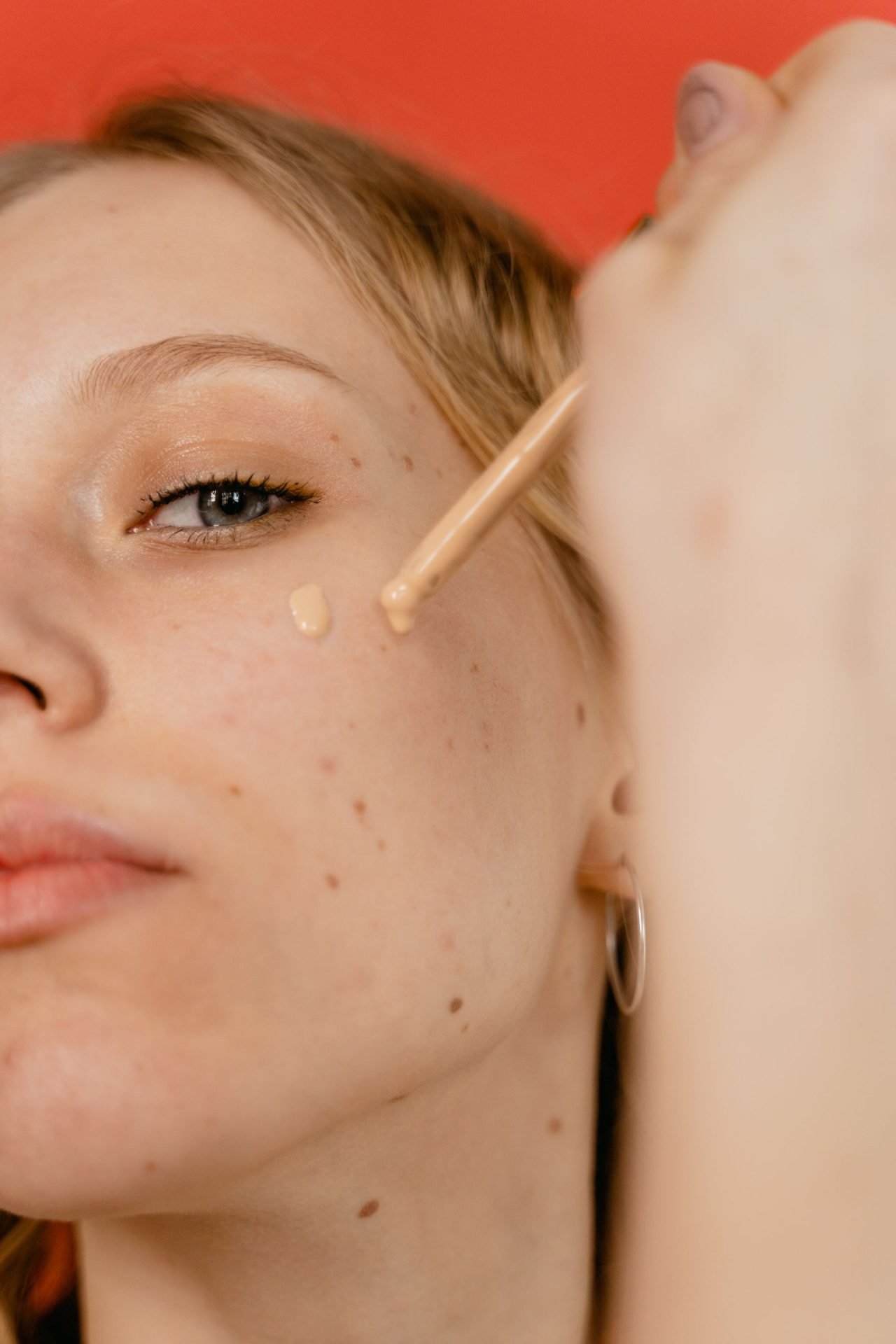 applying a soft matte foundation for a blurred, cloud skin finish