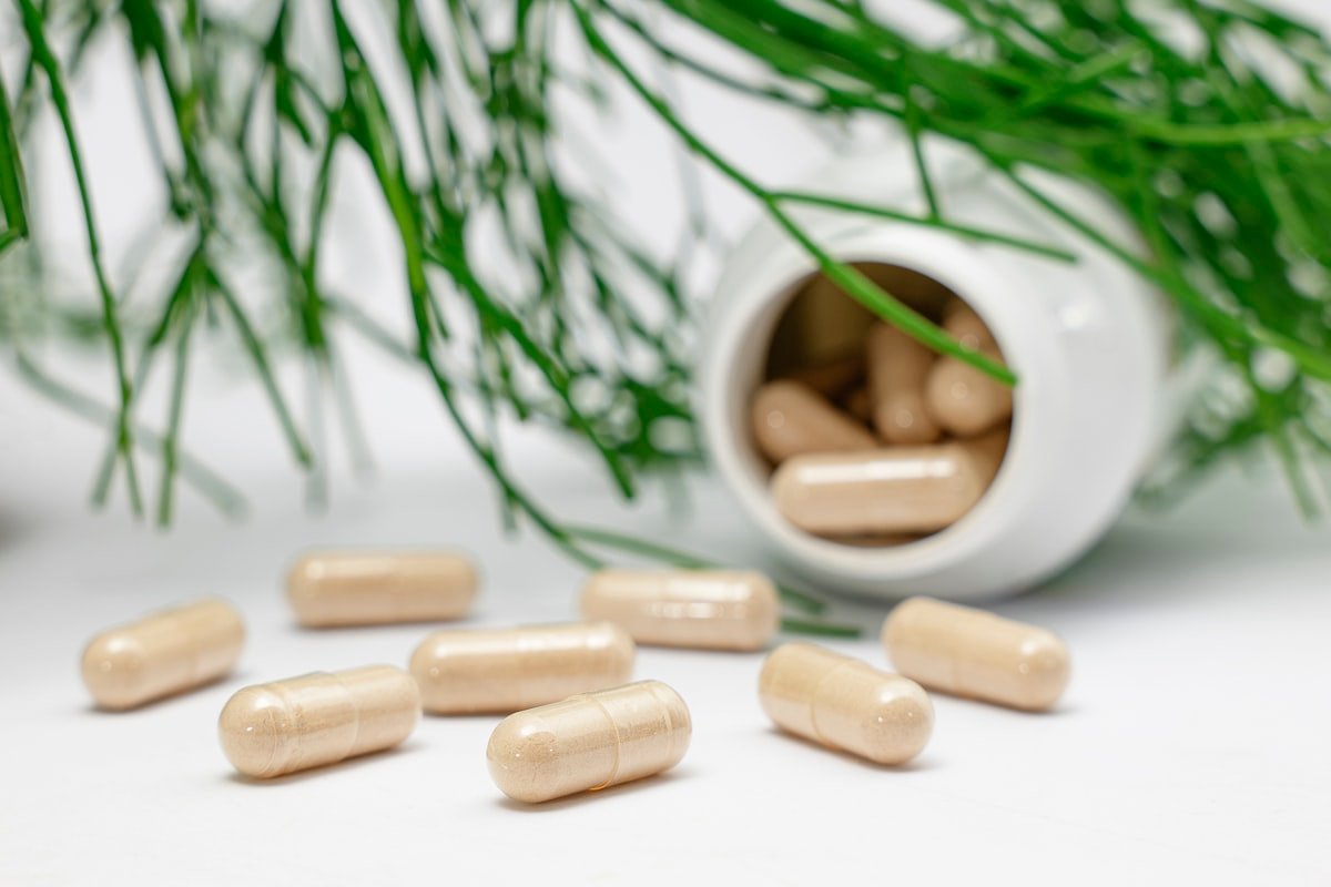 close-up of B12 supplement capsules