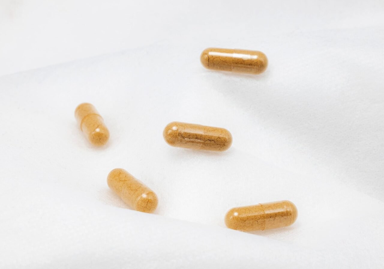 close-up of probiotic capsules