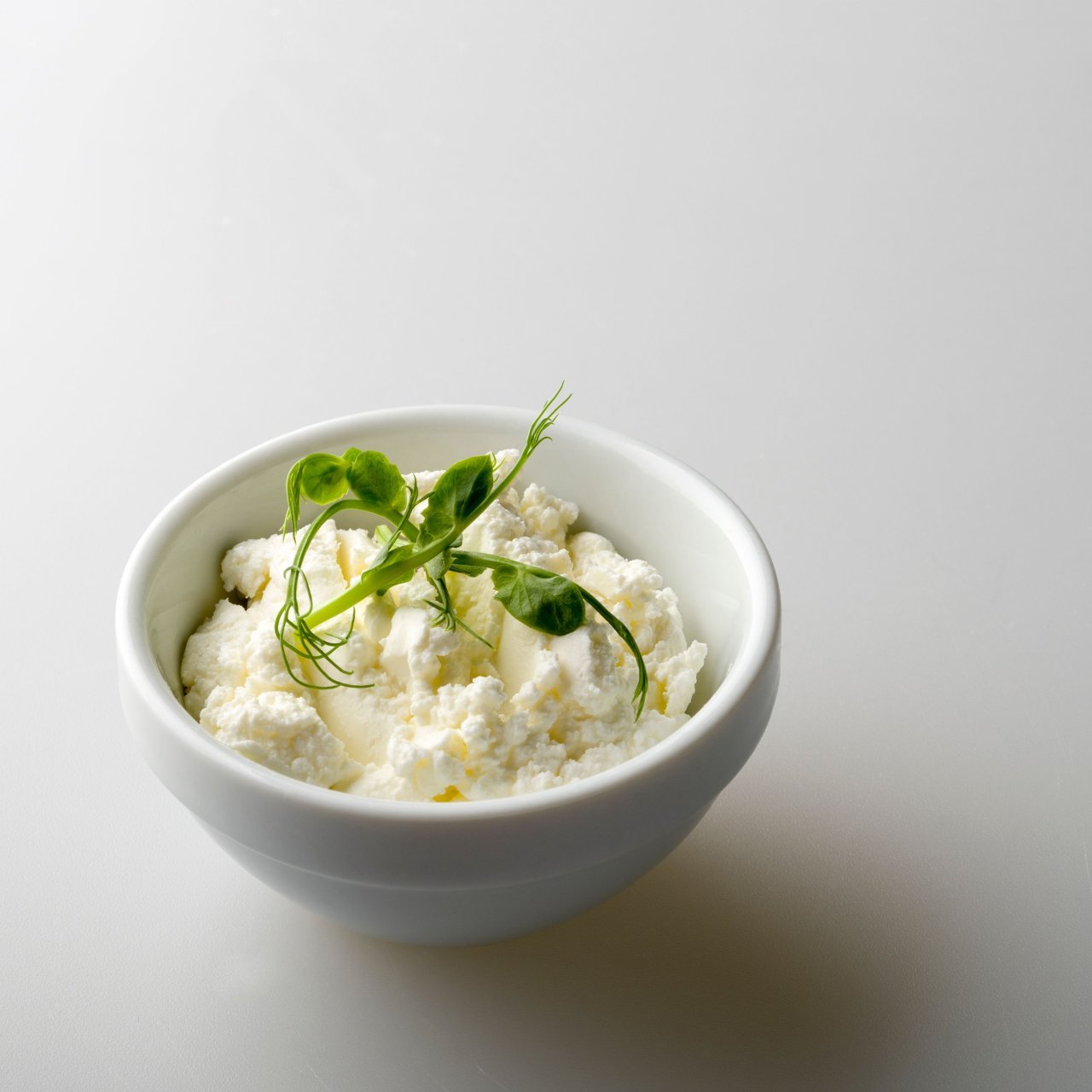 close-up of cottage cheese curds texture