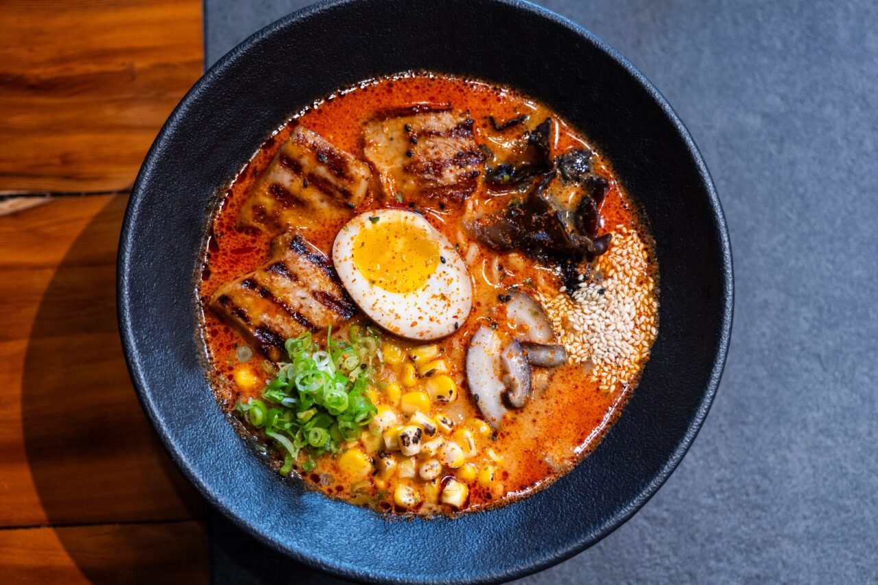 bowl of spicy cheese ramen