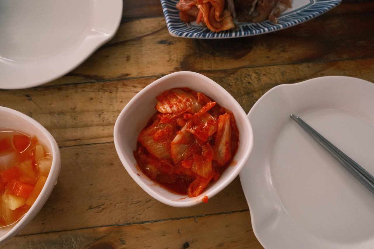 traditional Korean kimchi side dish close-up