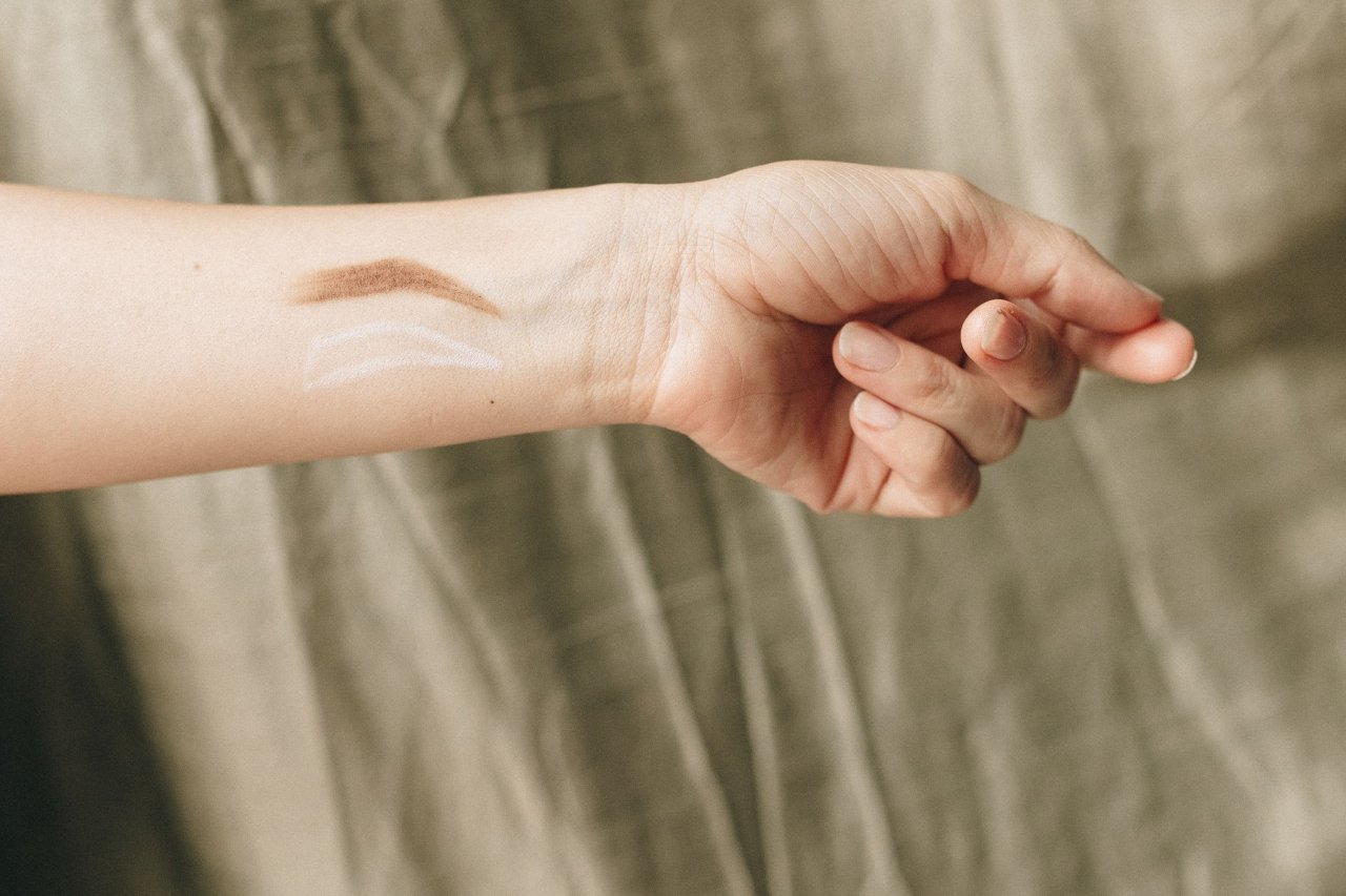patch testing a new serum on skin