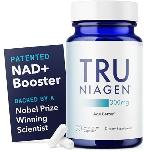 TRU NIAGEN NAD+ supplement bottle, patented NAD+ booster packaging