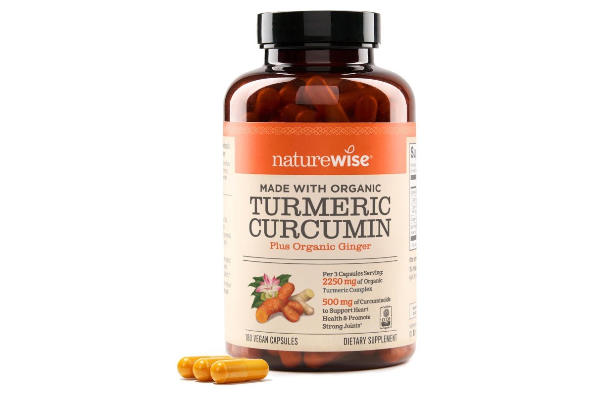NatureWise turmeric curcumin capsules bottle